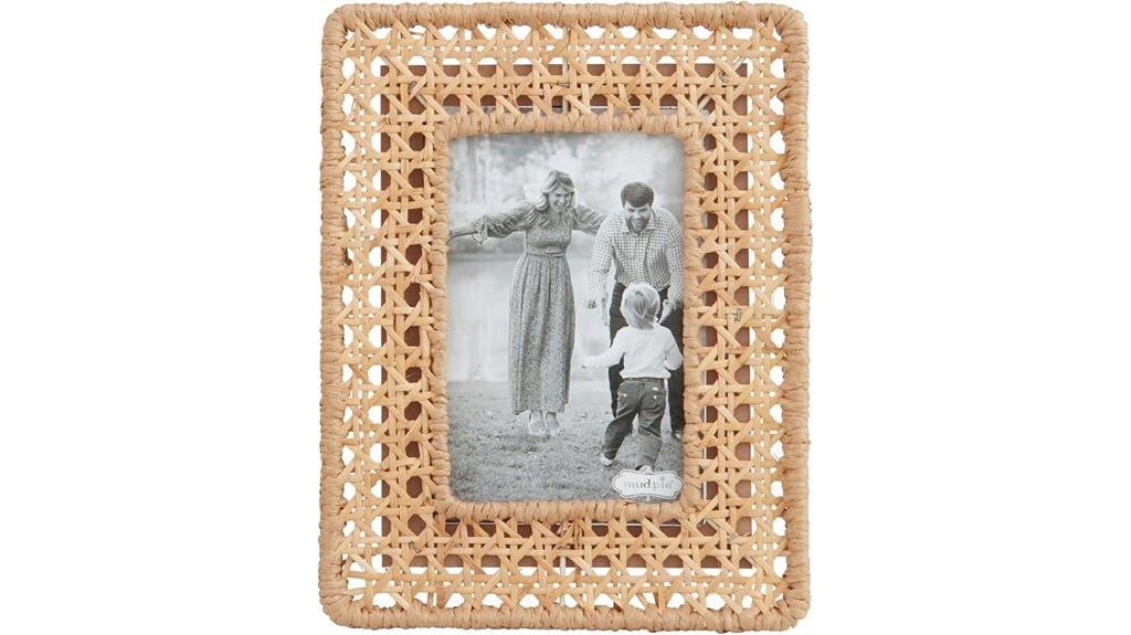 small woven cane frame
