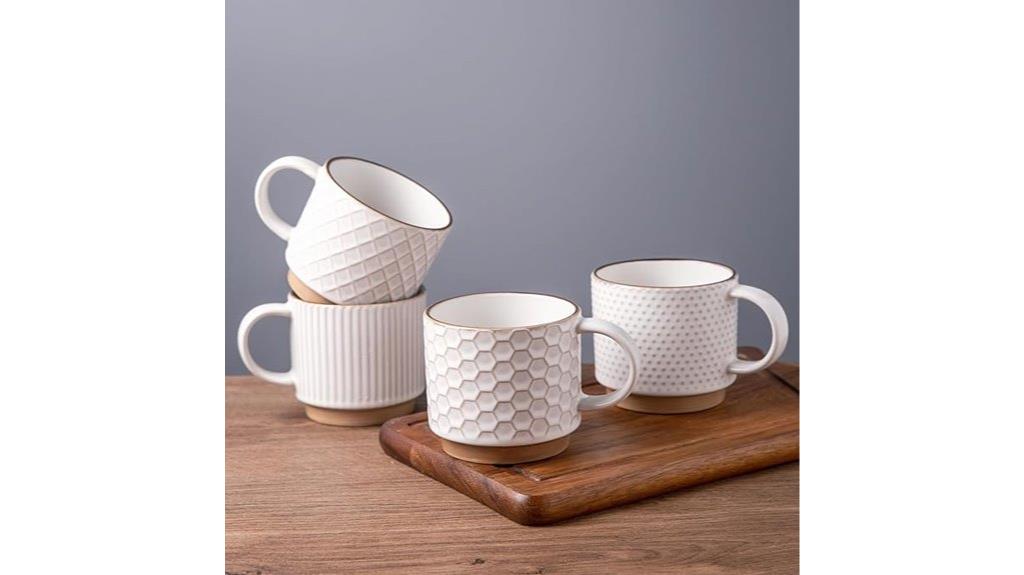 stackable ceramic coffee mugs