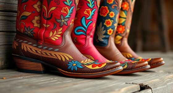 stylish embroidered western booties