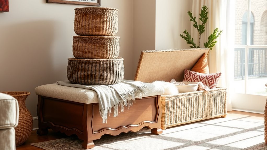 stylish functional storage ottomans