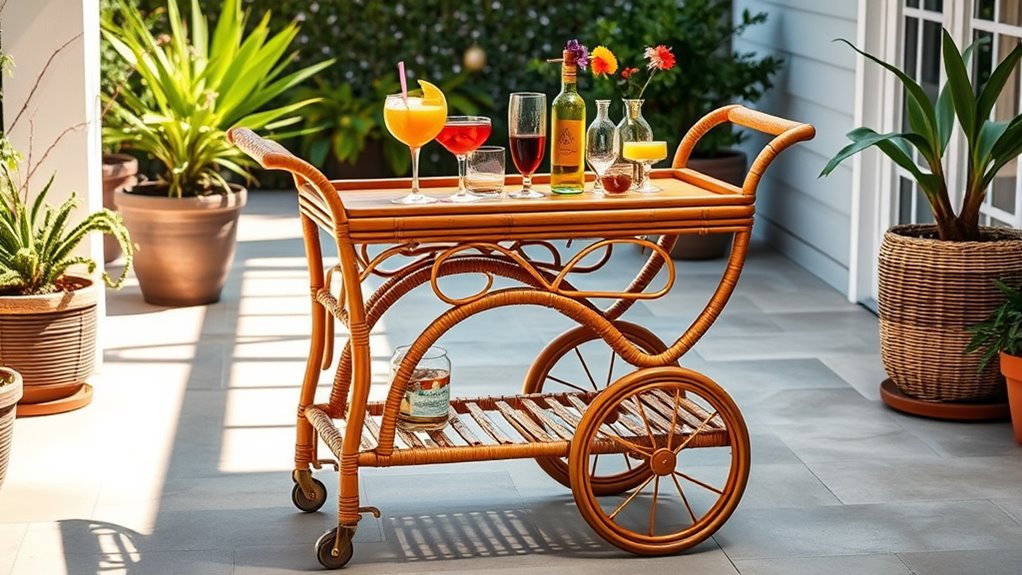 stylish organized bar cart maintenance