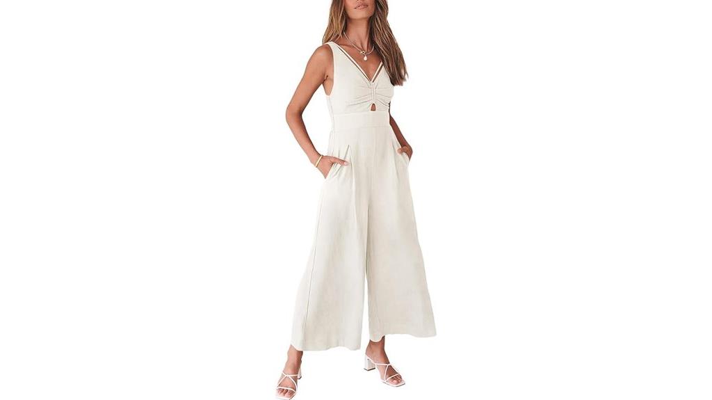 summer linen wide leg jumpsuits