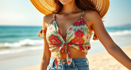 summer tie front crop tops