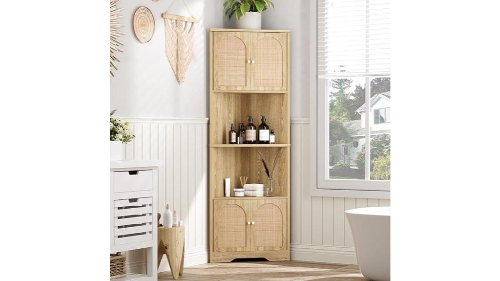 tall cabinet with rattan