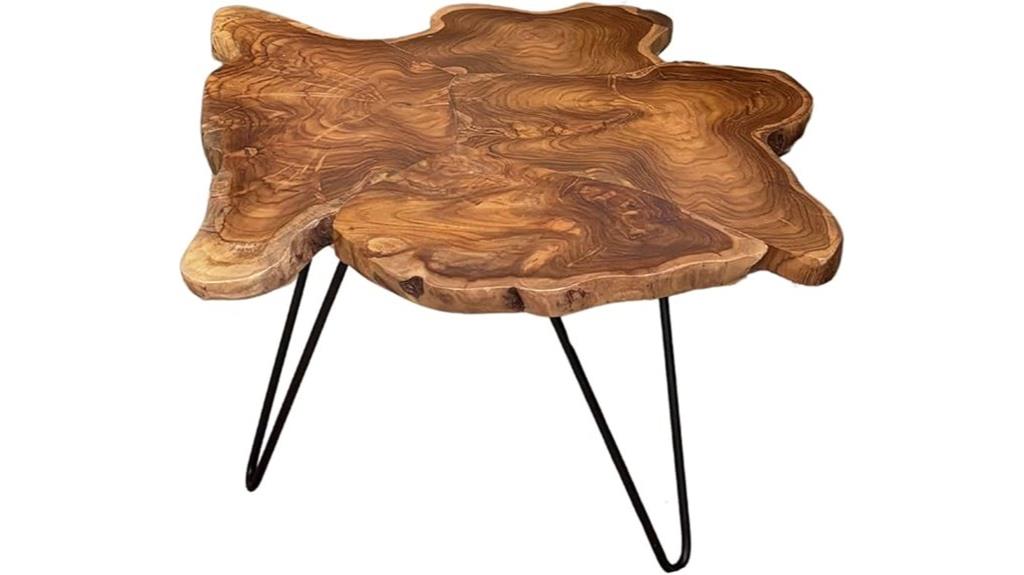 teak live edge coffee table