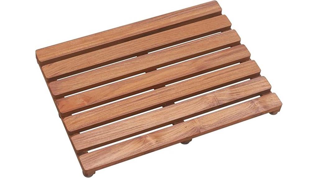 teak non slip bath mat