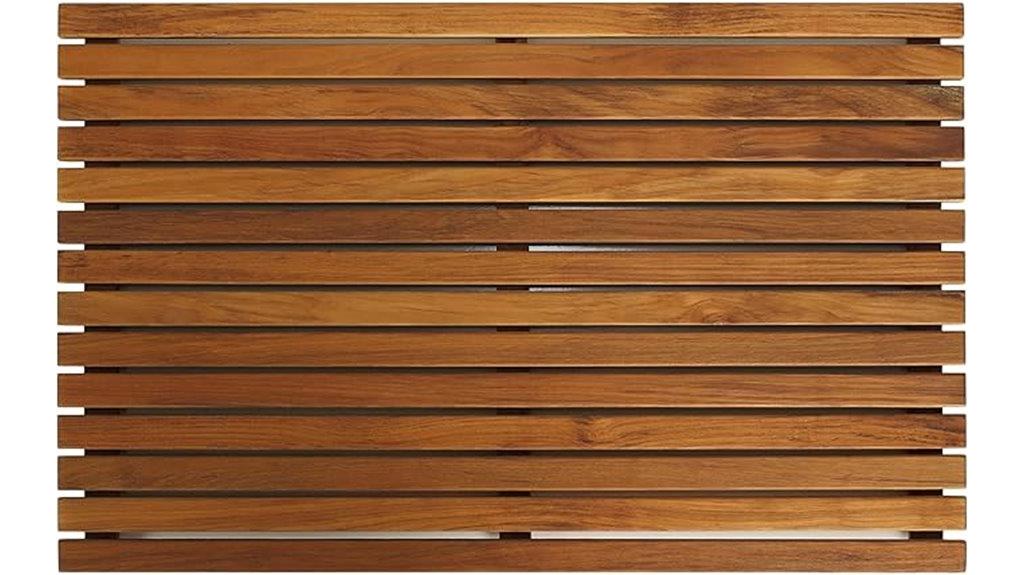 teak shower door mat