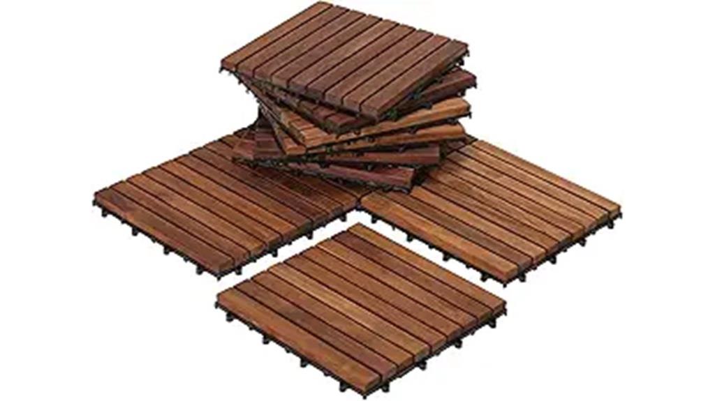 teak wood interlocking tiles