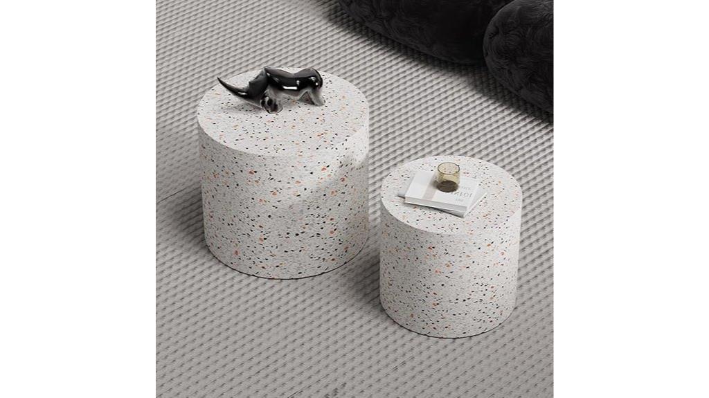 terrazzo round nesting tables