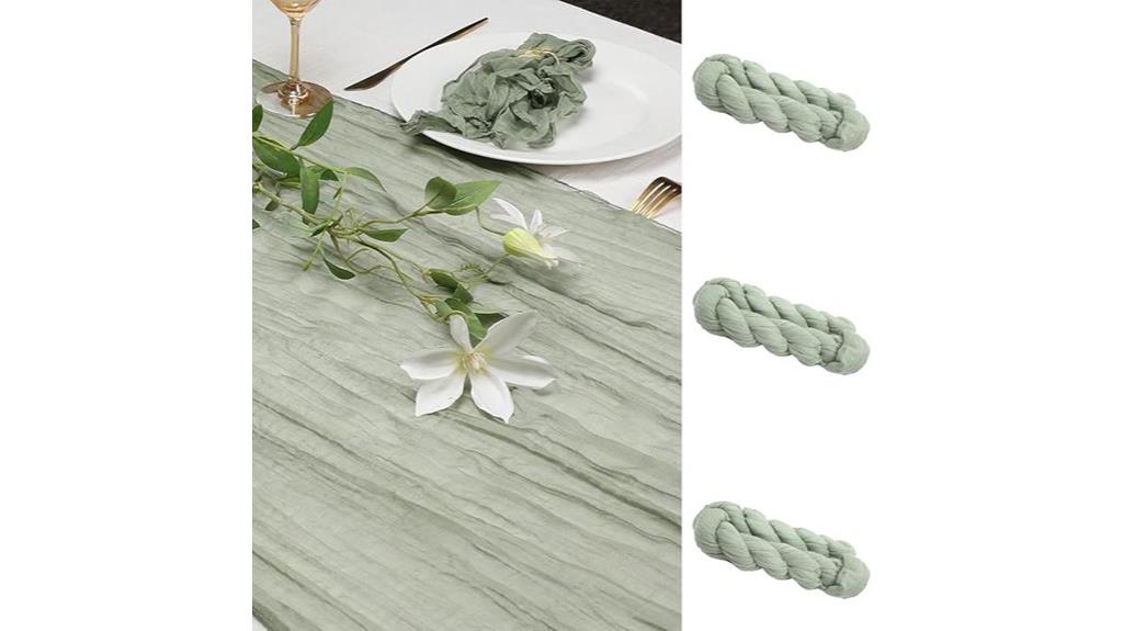 three 10ft cheesecloth runners