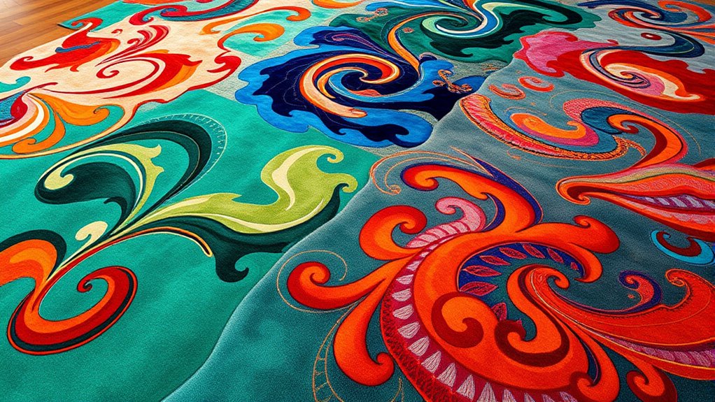 top abstract silk rug selection