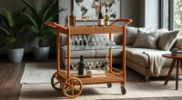 top foldable rattan bar carts
