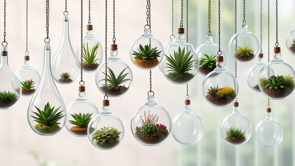 top glass globe plant holders