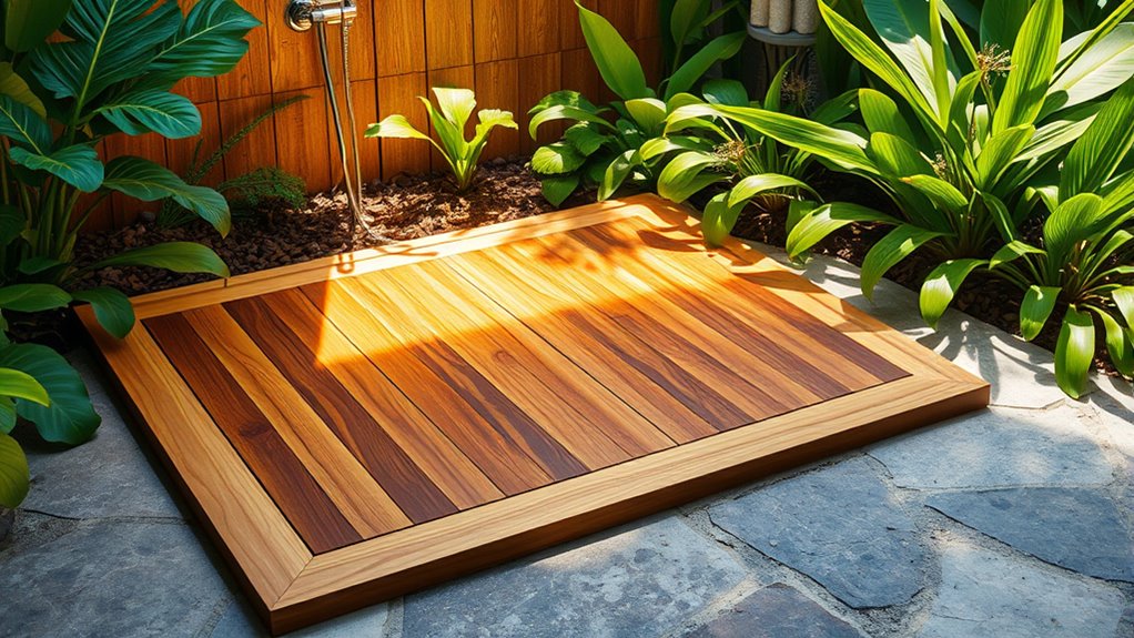 top teak shower mats