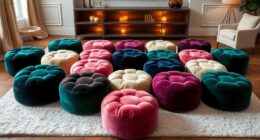 top velvet floor poufs