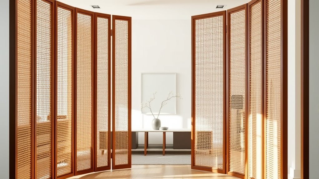 top woven cane room dividers
