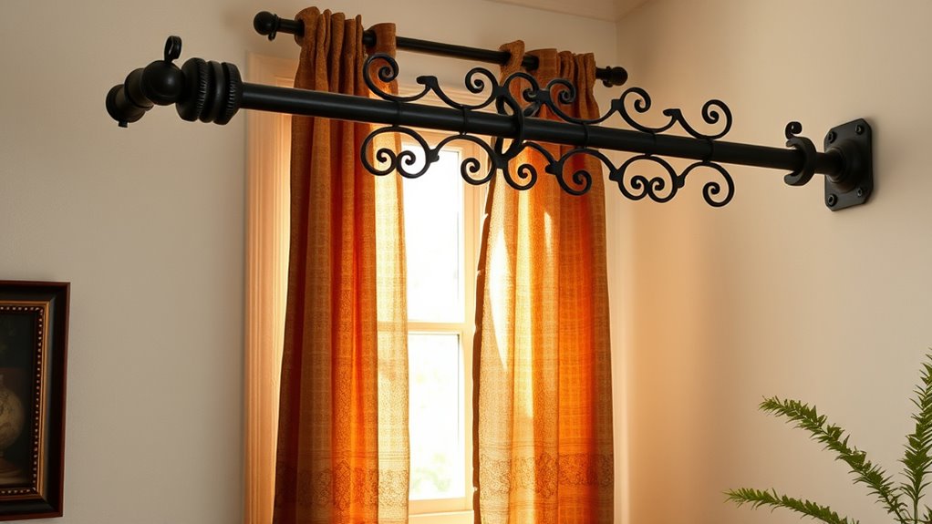 top wrought iron curtain rods