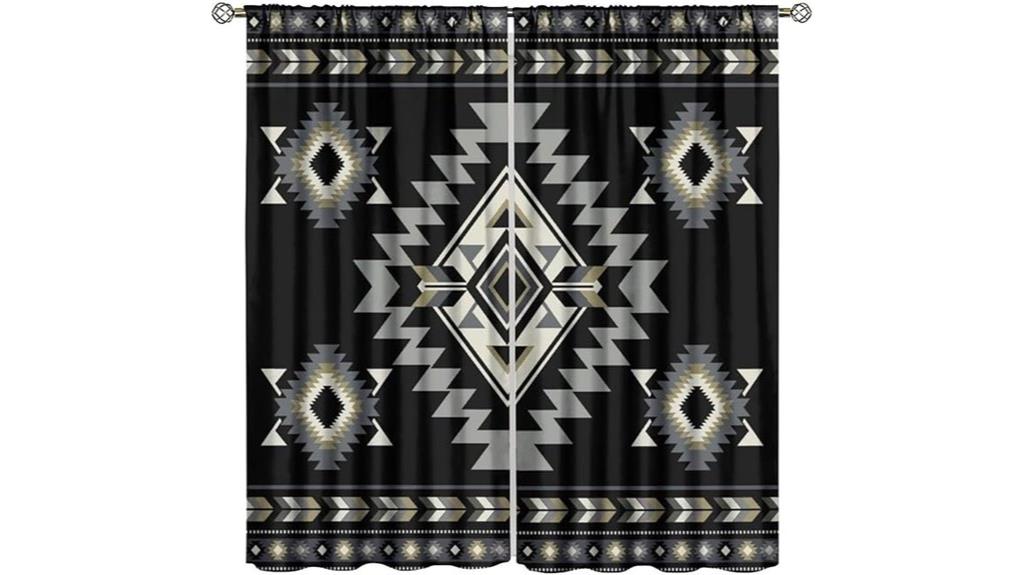 tribal geometric curtain panels