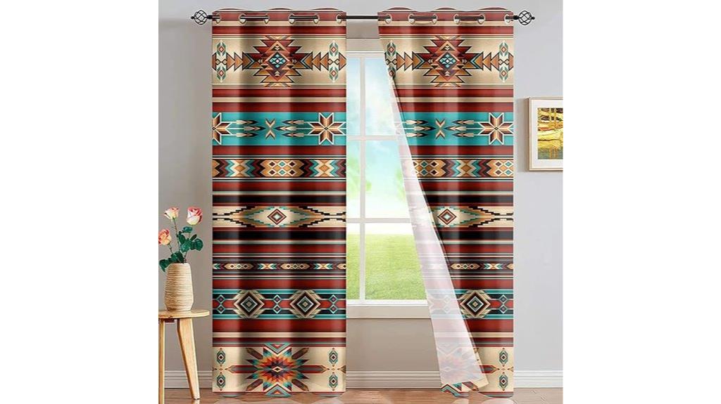 tribal geometric curtain set