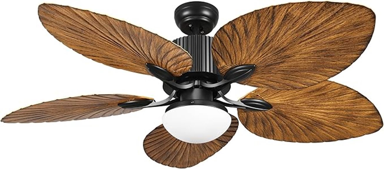 tropical ceiling fan with led