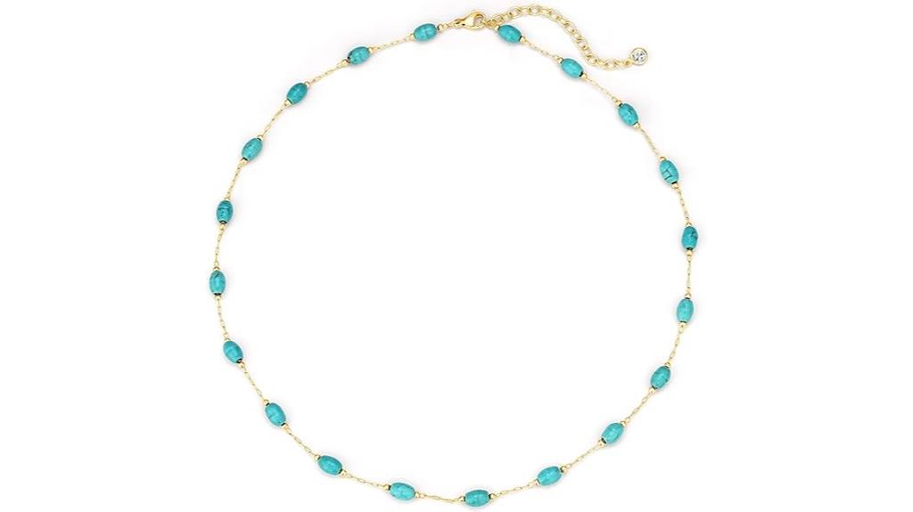 turquoise heart beaded necklace