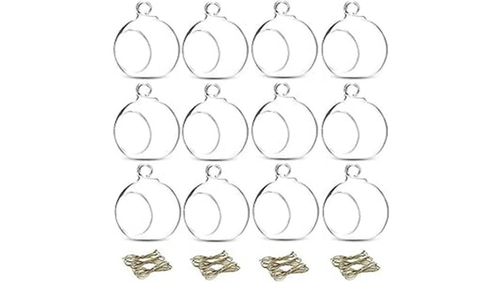 twelve hanging glass holders