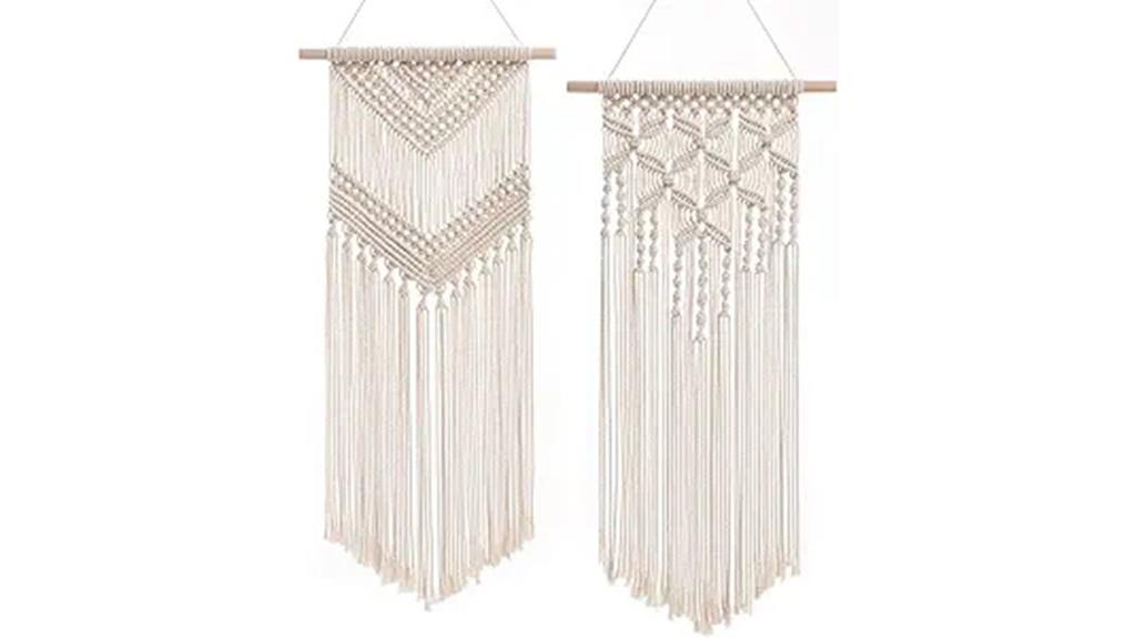 two piece macrame wall hangings