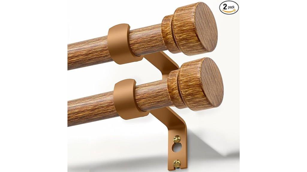 two piece wood curtain rods