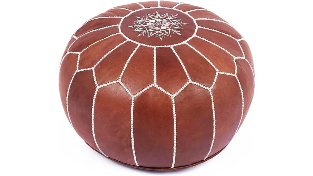 unstuffed leather ottoman