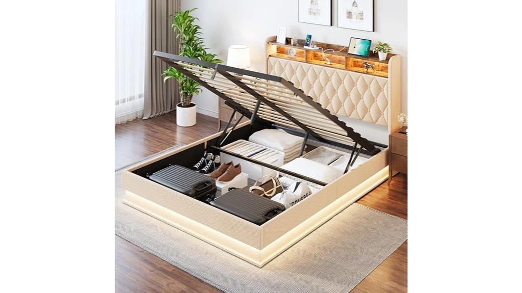 upholstered queen bed frame