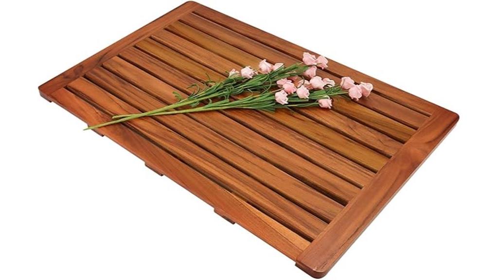 utoplike teak wood bath mat