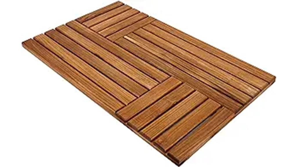 utoplike teak wood bath mat