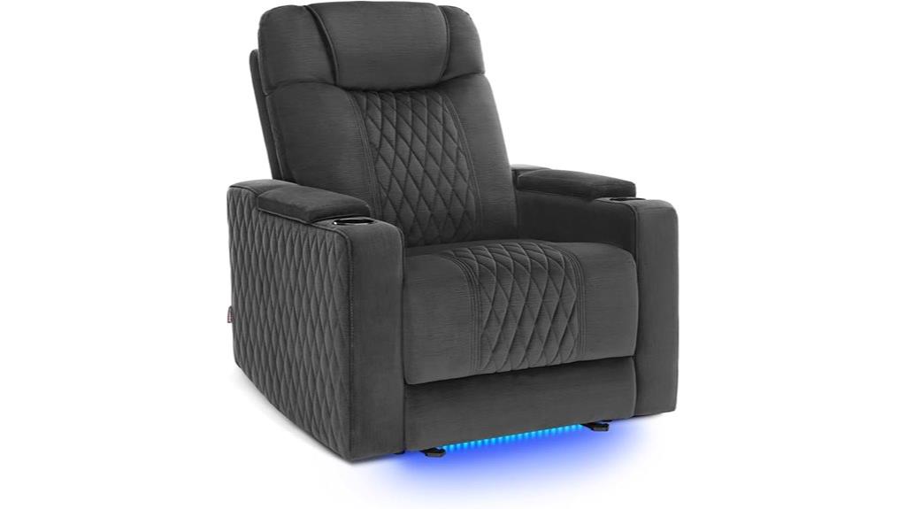 velvet dark grey recliner