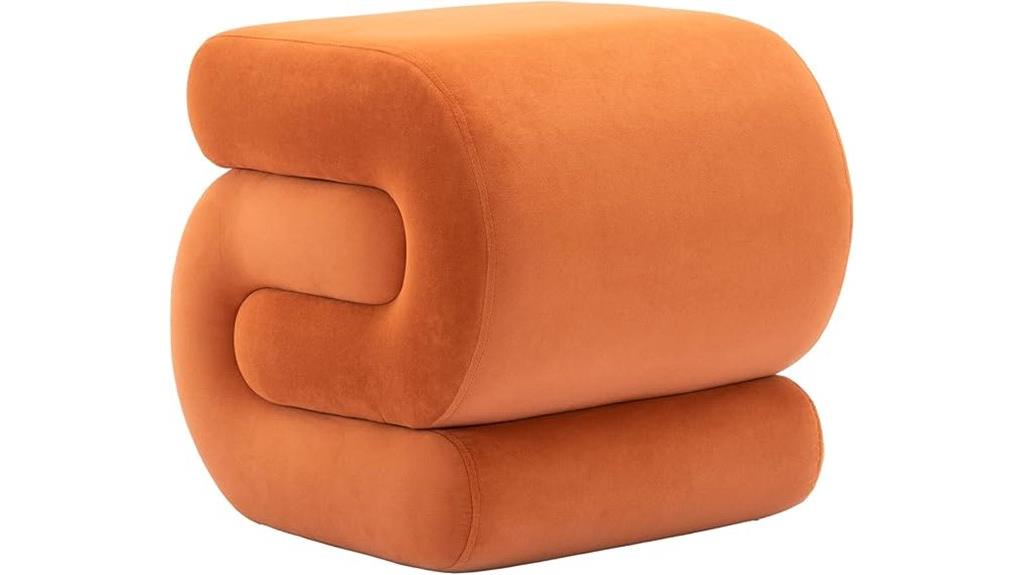 velvet ottoman foot stool