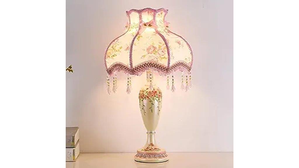 victorian floral fabric lamp