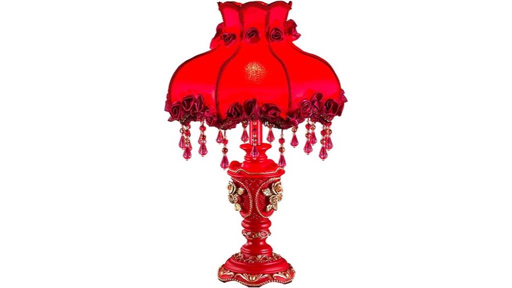 victorian flower beaded lamp