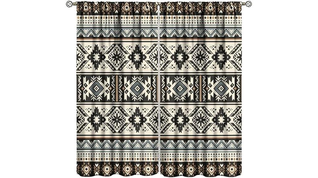 vintage aztec blackout curtains