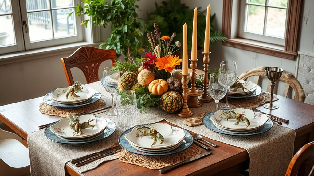 vintage boho harvest tables