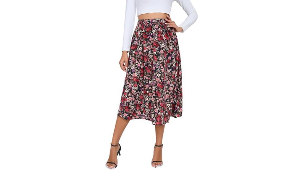 vintage flared high waist skirt