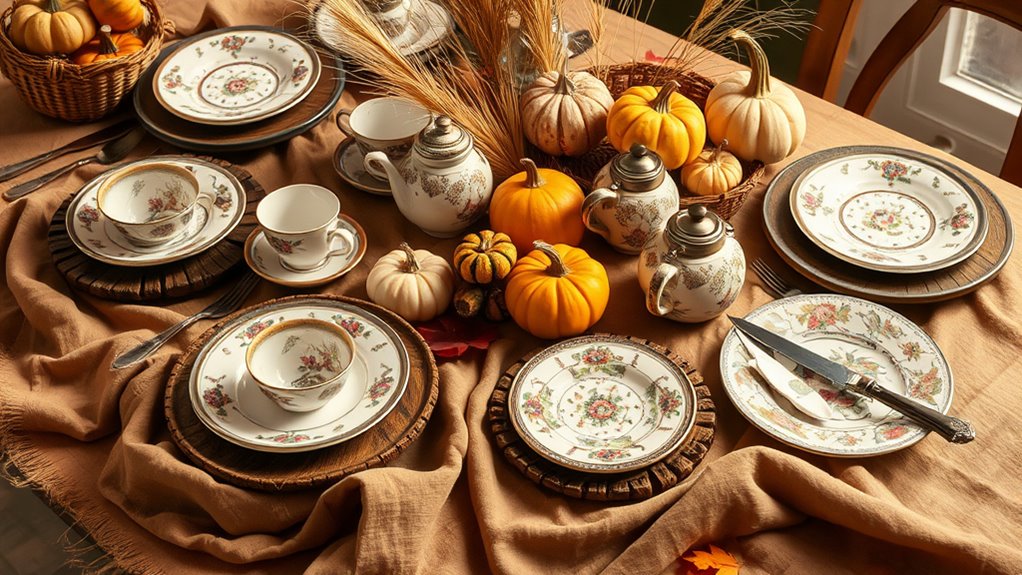 vintage inspired harvest table decor