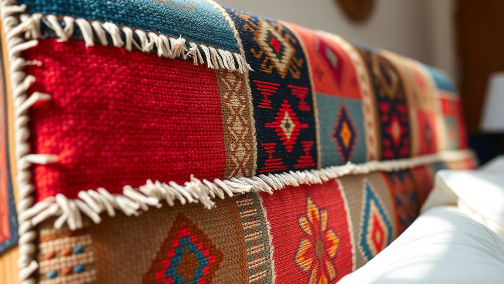 vintage kilim headboard diy
