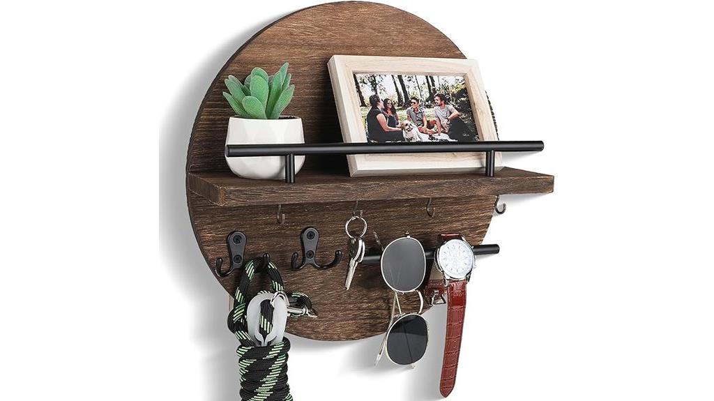 wall mounted shelf hooks