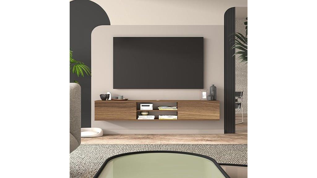 walnut tv stand shelf