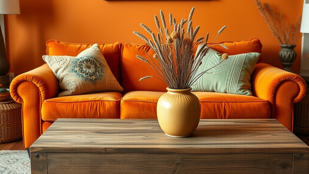 warm autumnal living room decor