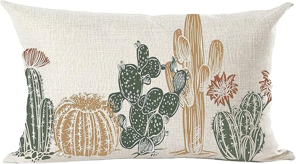 watercolor cactus pillow cover