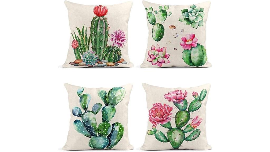 watercolor cactus pillow covers