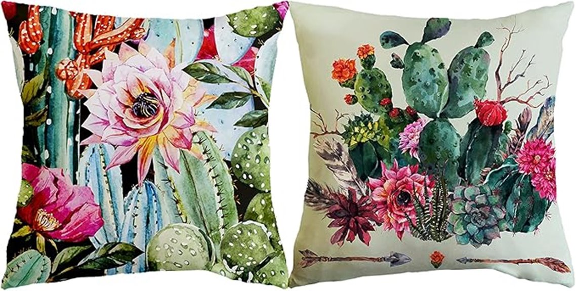 watercolor floral cactus decor