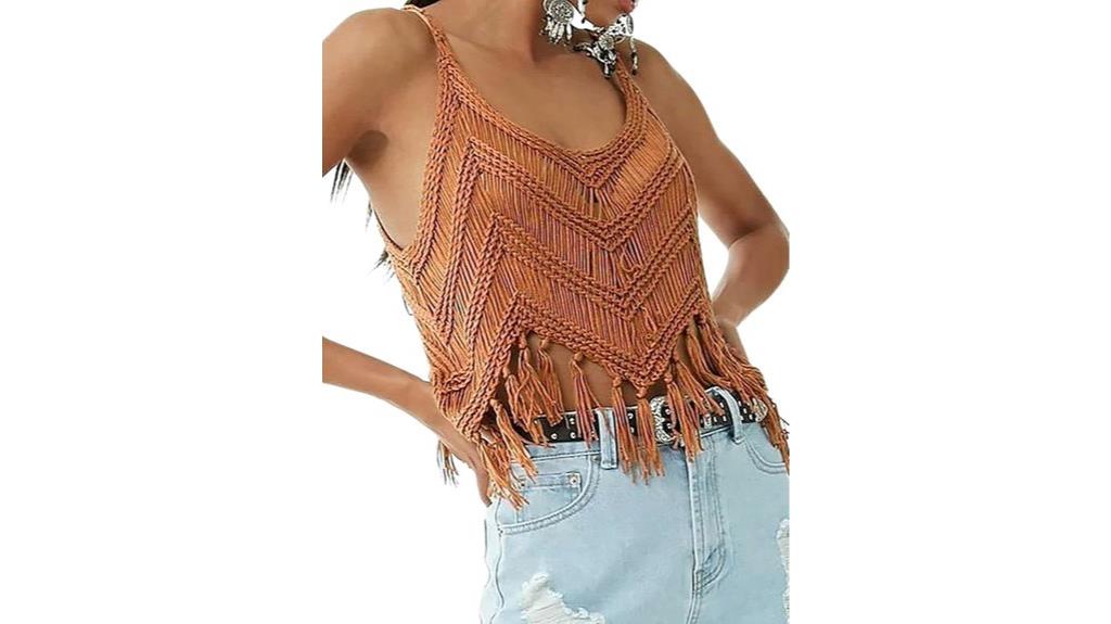 western fringe tassel top