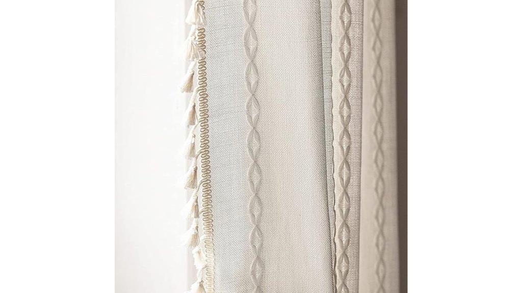 white boho curtain panel
