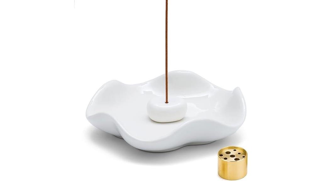 white ceramic incense holder